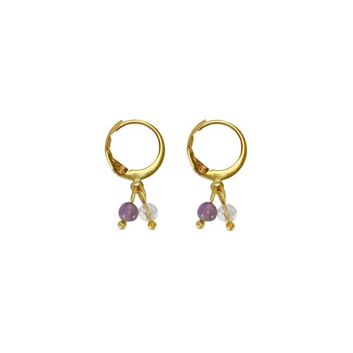 Earrings Amethyst & Rock Crystal Gold