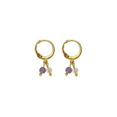 Ohrringe Amethyst & Bergkristall Gold