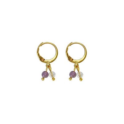 Earrings Amethyst & Rock Crystal Gold