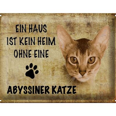 Blechschild Spruch 40x30cm Abyssiner Katze ohne kein Heim