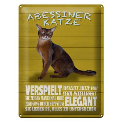 Blechschild Spruch 30x40cm Abyssinian Katze verspielt