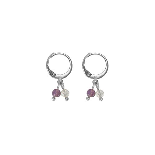 Earrings Amethyst & Rock Crystal Silver