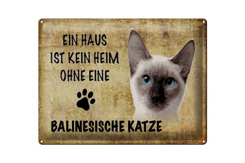 Blechschild Spruch 40x30cm Balinesische Katze