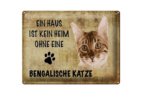 Blechschild Spruch 40x30cm Bengalische Katze