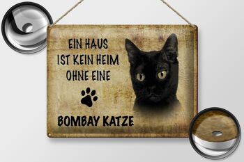 Plaque en tôle 40x30cm Chat Bombay sans maison 2