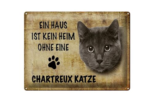 Blechschild Spruch 40x30cm Chartreux Katze