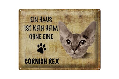 Blechschild Spruch 40x30cm Cornish Rex Katze