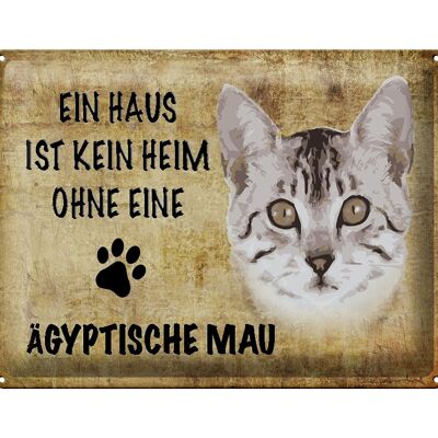 Blechschild Spruch 40x30cm Ägyptische Mau Katze