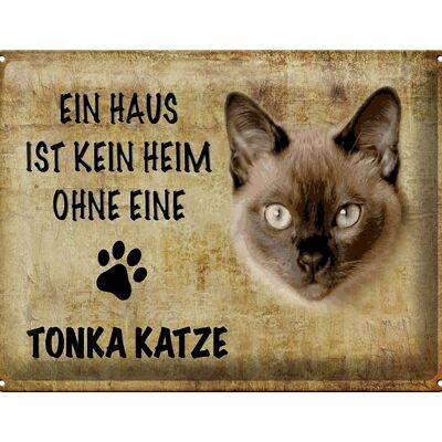 Blechschild Spruch 40x30cm Tonka Katze ohne kein Heim