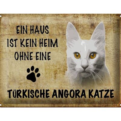 Blechschild Spruch 40x30cm türkische Angora Katze Geschenk