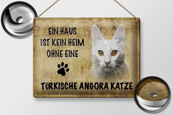 Panneau en étain indiquant un cadeau pour chat Angora turc, 40x30cm 2