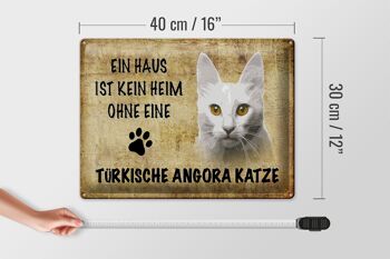 Panneau en étain indiquant un cadeau pour chat Angora turc, 40x30cm 4
