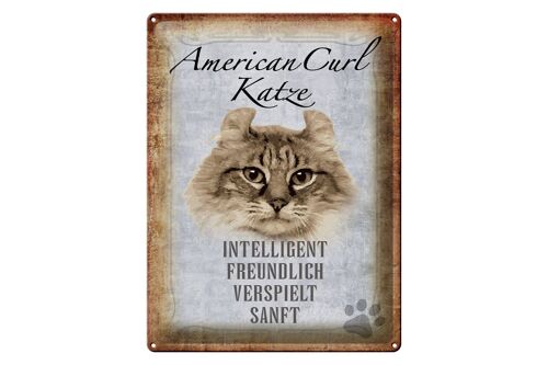 Blechschild Spruch 30x40cm American Curl Katze Geschenk