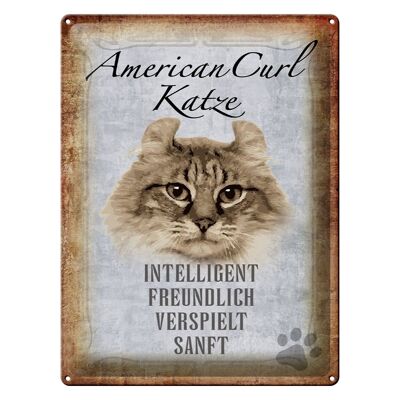 Blechschild Spruch 30x40cm American Curl Katze Geschenk