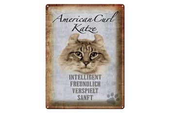 Panneau en étain indiquant 30x40cm, cadeau pour chat American Curl 1
