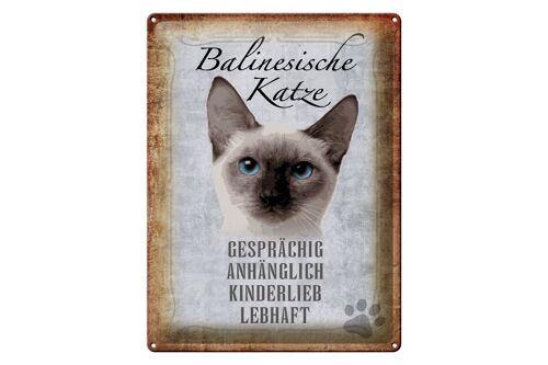 Blechschild Spruch 30x40cm balinesische Katze Geschenk