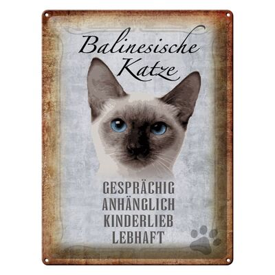 Blechschild Spruch 30x40cm balinesische Katze Geschenk