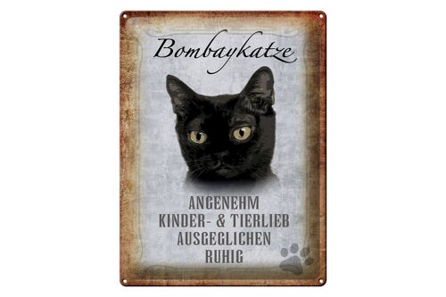 Blechschild Spruch 30x40cm Bombaykatze Katze Geschenk