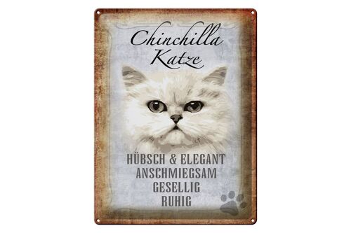 Blechschild Spruch 30x40cm Chinchilla Katze hübsch elegant
