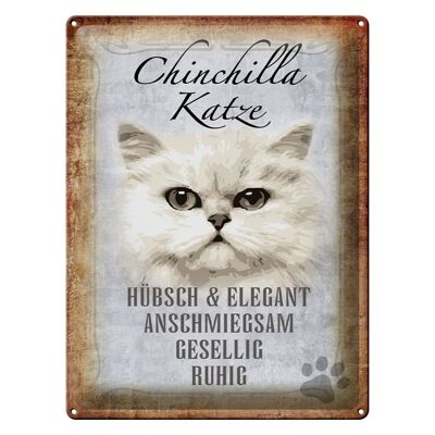 Blechschild Spruch 30x40cm Chinchilla Katze hübsch elegant