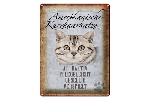 Blechschild Spruch 30x40cm Americanische Katze Kurzhaar