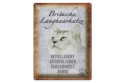 Blechschild Spruch 30x40cm britische Langhaarkatze Geschenk