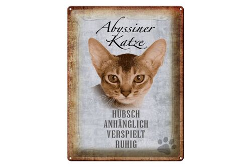 Blechschild Spruch 30x40cm Abyssiner Katze hübsch verspielt