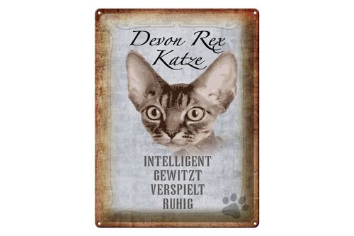 Blechschild Spruch 30x40cm Devon Rex Katze intelligent