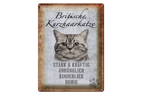 Blechschild Spruch 30x40cm britische Kurzhaarkatze Geschenk