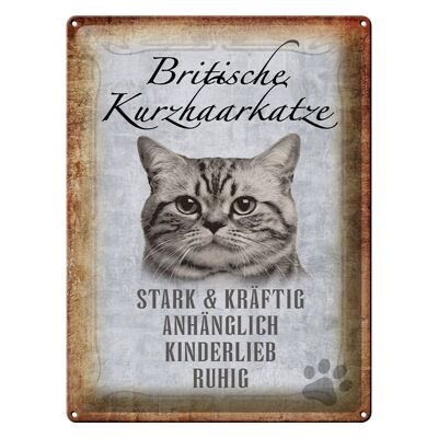 Blechschild Spruch 30x40cm britische Kurzhaarkatze Geschenk