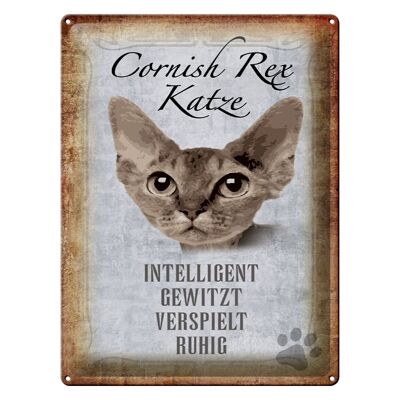 Cartel de chapa que dice regalo de gato Cornish Rex de 30x40 cm