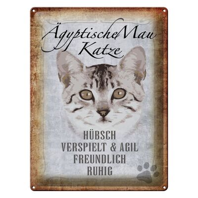 Blechschild Spruch 30x40cm Ägyptische Mau Katze Geschenk