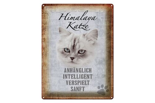 Blechschild Spruch 30x40cm Himalaya Katze sanft Geschenk