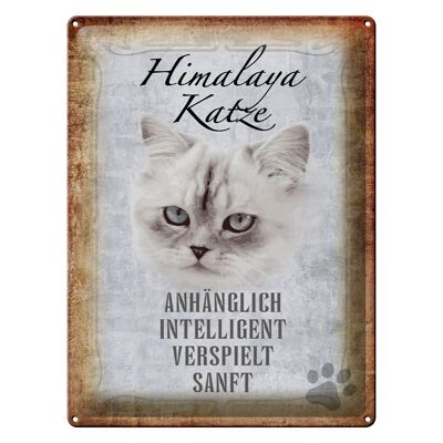 Panneau en étain indiquant un cadeau doux pour chat himalayen, 30x40cm