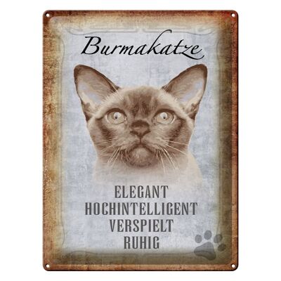 Blechschild Spruch 30x40cm Burmakatze Katze Geschenk