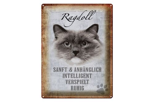 Blechschild Spruch 30x40cm Ragdoll Katze sanft Geschenk