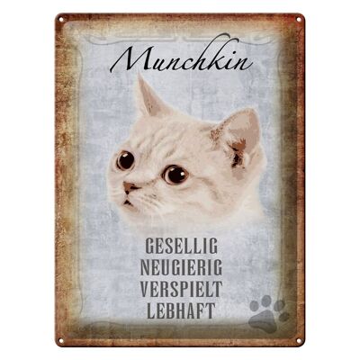 Cartel de chapa que dice 30x40cm Regalo animado del gato Munchkin