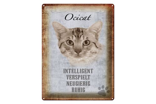 Blechschild Spruch 30x40cm Ocicat Katze verspielt Geschenk