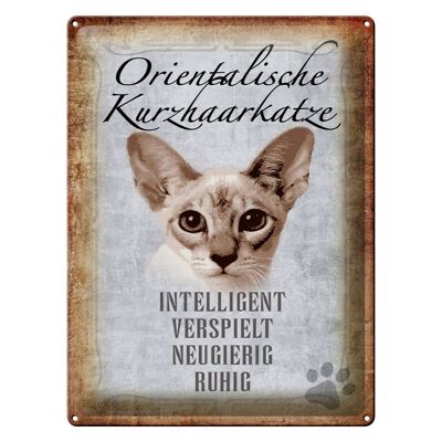 Blechschild Spruch 30x40cm orientalische Kurzhaarkatze