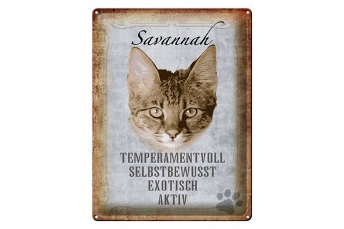 Blechschild Spruch 30x40cm Savannah Katze exotisch Geschenk