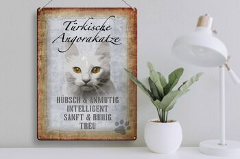Panneau en étain indiquant un cadeau pour chat Angora turc, 30x40cm 3