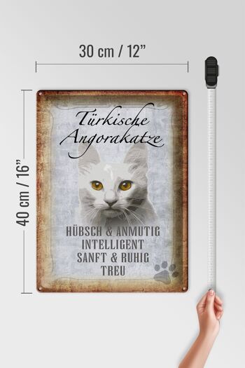 Panneau en étain indiquant un cadeau pour chat Angora turc, 30x40cm 4