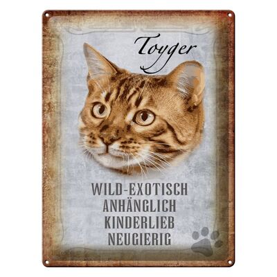 Cartel de chapa que dice mural de regalo de gato Toyger de 30x40cm