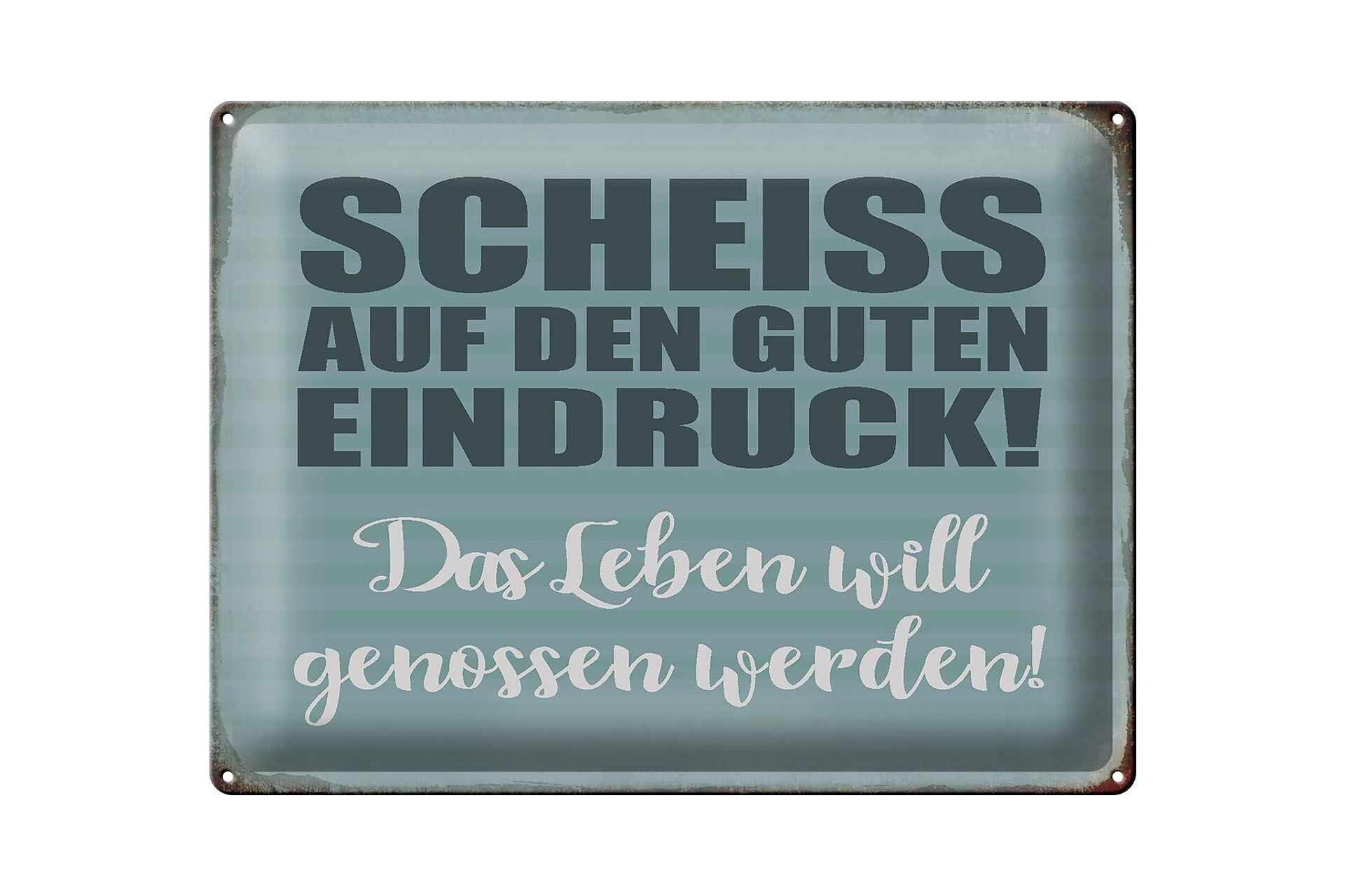 Targa in metallo con scritta 40x30 cm, regalo di buona impressione