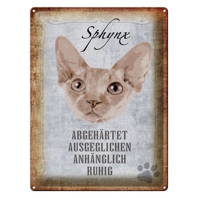 Cartel de chapa con texto en inglés "Sphynx cat", regalo, decoración de pared, 30x40cm