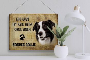 Panneau en étain disant 30x40cm, panneau beige pour chien Border Collie 3