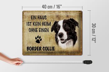 Panneau en étain disant 30x40cm, panneau beige pour chien Border Collie 4