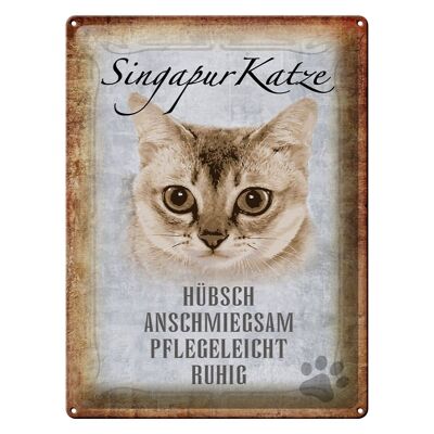 Blechschild Spruch 30x40cm Singapur Katze Geschenk