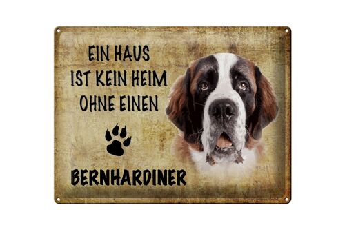 Blechschild Spruch 40x30cm Bernhardiner Hund ohne kein Heim