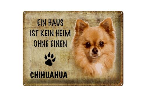 Blechschild Spruch 40x30cm Chihuahua Hund ohne kein Heim